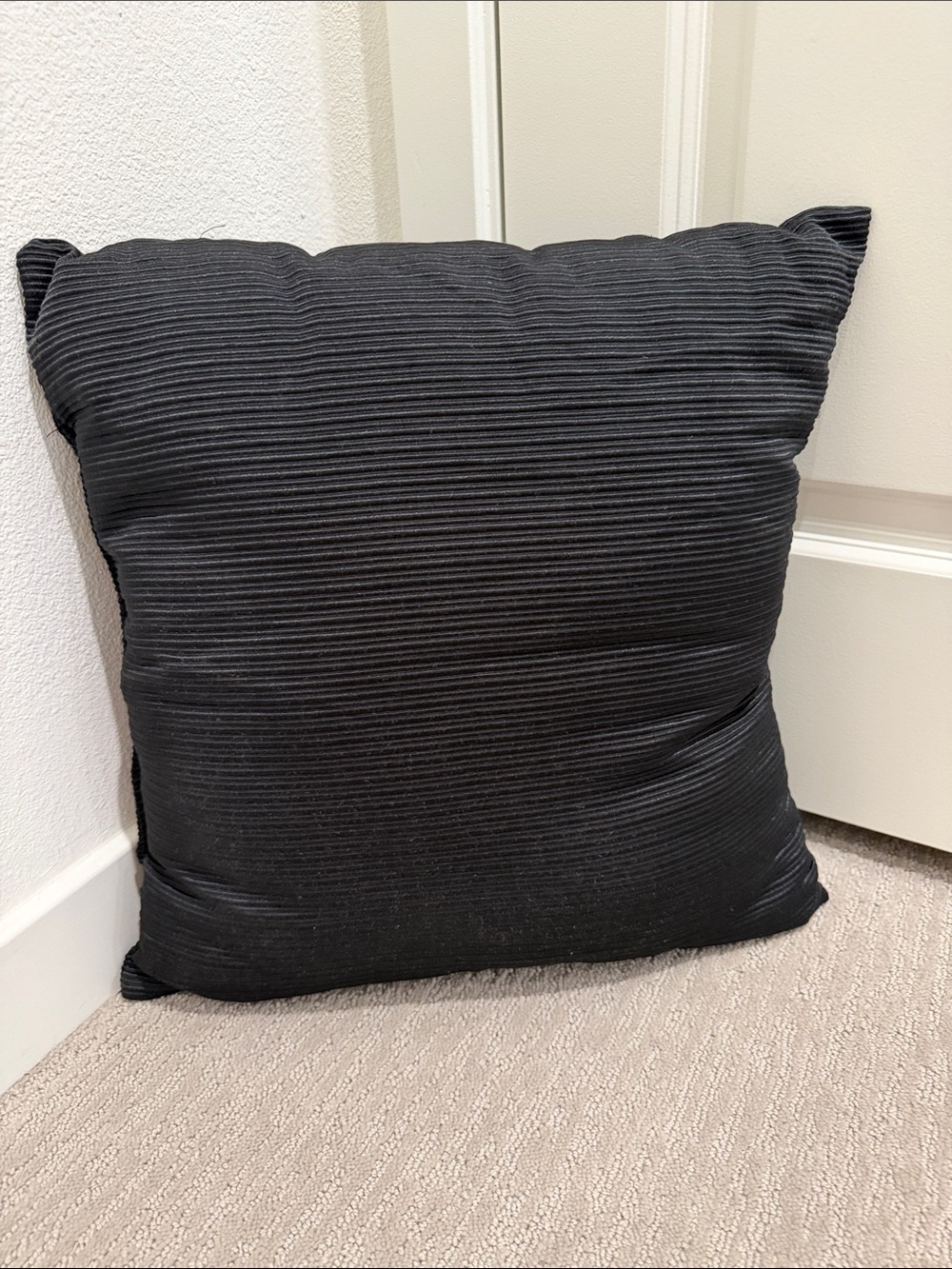 Black Textured Square Throw Pillow - Brand